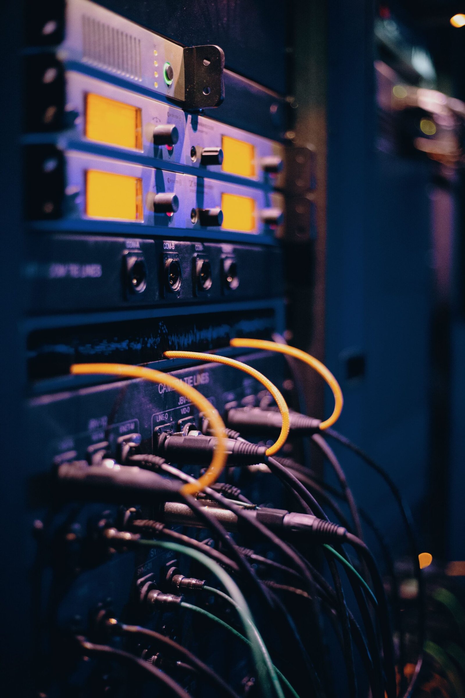 Network rack with PoE switch and patch cabling for a camera system